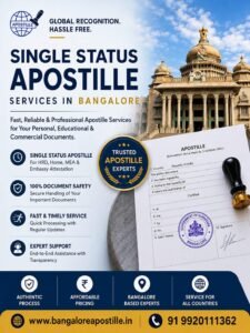 Single Status Certificate Apostille Services in Bangalore